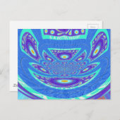 美しいシアンの青万華鏡のように千変万化するパターンベクトルアートデザイン ポストカード (正面/裏面)