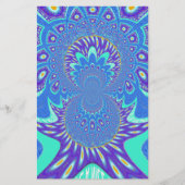 美しいシアンの青万華鏡のように千変万化するパターンベクトルアートデザイン 便箋 (正面)