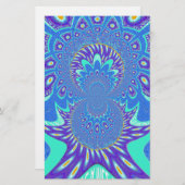 美しいシアンの青万華鏡のように千変万化するパターンベクトルアートデザイン 便箋 (正面/裏面)