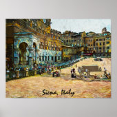 美しいシエナイタリアシティオイルペインティング ポスター (正面)