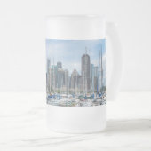 美しいシカゴハーバーフロステッドグラスビアマグ フロストグラスビールジョッキ (正面右)