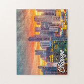 美しいシカゴ、イリノイ州、統一された州 ジグソーパズル (縦)