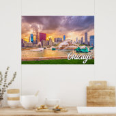 美しいシカゴ、イリノイ州、統一された州 ポスター (キッチン)