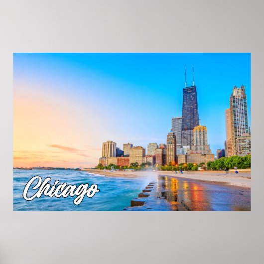美しいシカゴ、イリノイ州、統一された州 ポスター (正面)