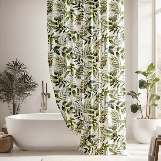 美しいシダ葉 シャワーカーテン