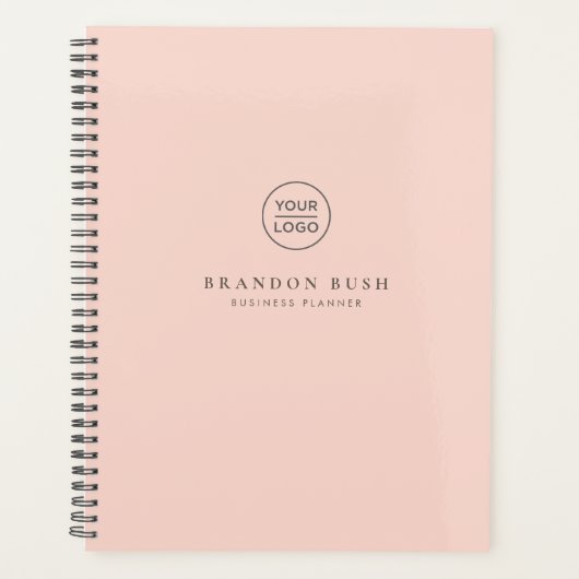 美しいシックなゴールデンアワーピンクロゴビジネスプランナー プランナー手帳 (正面)