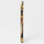 美しいシックなステンドグラスフローラモザイクパターン iPhoneケース (右側)