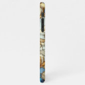 美しいシックなステンドグラスフローラモザイクパターン iPhoneケース (左側)