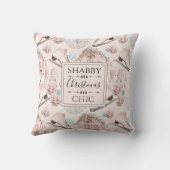 美しいシックなピンクのクリスマスパターン クッション (裏面)