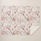 美しいシックなピンクのクリスマスパターン シェルパブランケット (正面(横))