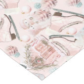 美しいシックなピンクのクリスマスパターン ショートテーブルランナー (コーナー)