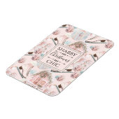 美しいシックなピンクのクリスマスパターン マグネット (左側)