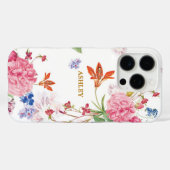 美しいシックなピンクホワイトカメリアフラワーカスタム Case-Mate iPhoneケース (裏面 (横))