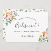 美しいシックなフローラは私の花嫁になる 招待状 (正面/裏面)