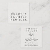 美しいシックな白ミニマルエレガントリストフローリスト スクエア名刺 (正面/裏面)