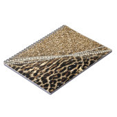 美しいシックガーリーヒョウ動物フェイクファープリント ノートブック (左側)