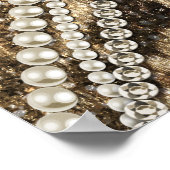 美しいシックガーリーヒョウ動物フェイクファープリント ポスター (角)