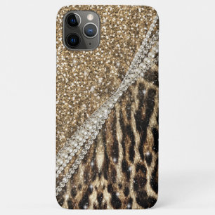 美しいシックガーリーヒョウ動物フェイクファープリント iPhone 11 PRO MAXケース