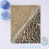 美しいシックガーリーレオパード印刷金ゴールドグリッター チラシ (シングル)
