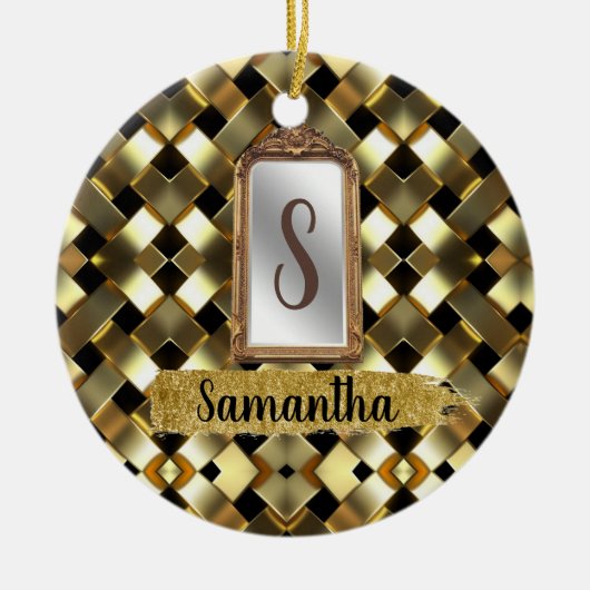 美しいシックガーリー鏡エレガントデイギフト セラミックオーナメント (正面)