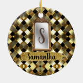 美しいシックガーリー鏡エレガントデイギフト セラミックオーナメント (裏面)