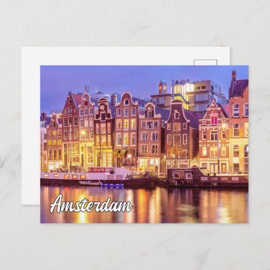 美しいシティオブアムステルダム、オランダ ポストカード (正面/裏面)