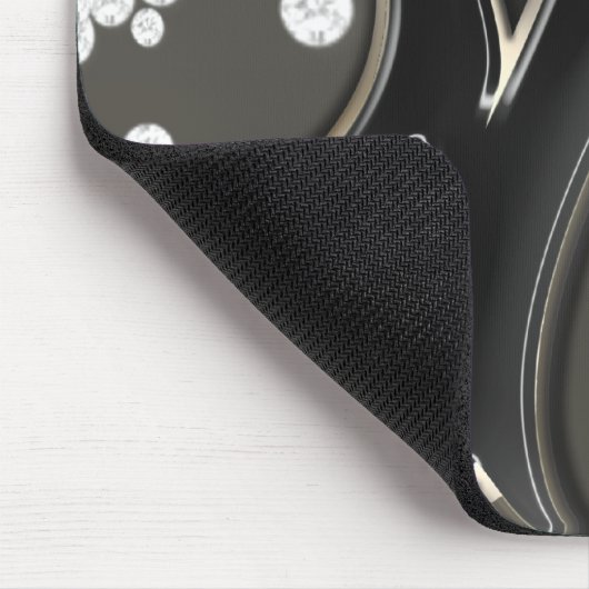 美しいシニング柔らかいピンクとチョコレートボウ マウスパッド (コーナー)