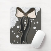 美しいシニング柔らかいピンクとチョコレートボウ マウスパッド (マウス)