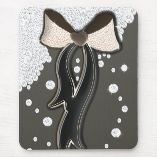 美しいシニング柔らかいピンクとチョコレートボウ マウスパッド (正面)