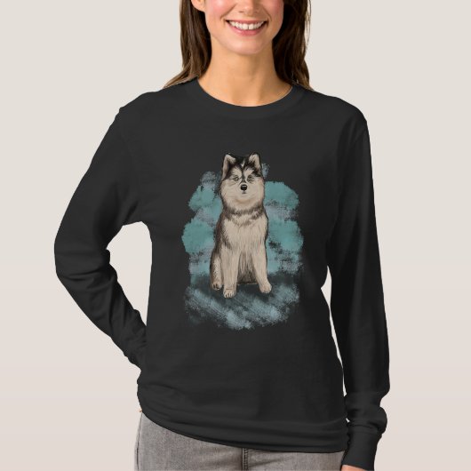 美しいシベリアンハスキー Tシャツ (正面)