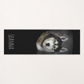 美しいシベリアン・ハスキー・ヨガ・マット ヨガマット (正面(横))