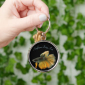 美しいシャムの戦い魚ベッタハーフムーン キーホルダー (手)