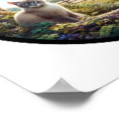 美しいシャム猫の3D丸型イメージ ポスター (角)