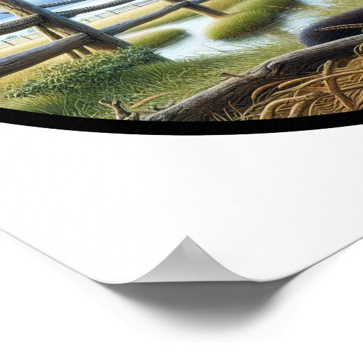 美しいシャム猫の3D丸型イメージ ポスター (角)