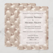 美しいシャンパン グラム ロマンチック ウェディング 招待状 (正面/裏面)