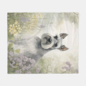 美しいシュナウザー フリースブランケット (正面(横))