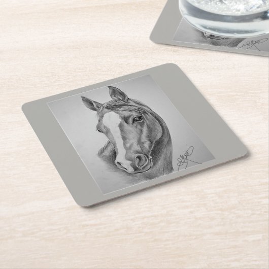 美しいショウガ スクエアペーパーコースター (アングル)