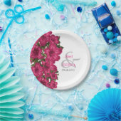 美しいショッキングピンクユリ ペーパープレート (パーティー)