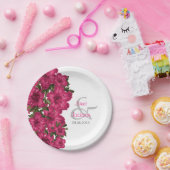 美しいショッキングピンクユリ ペーパープレート (パーティー)