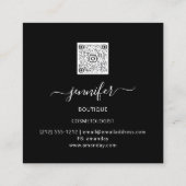 美しいショップカウチ金ゴールドフローラQRコードロゴ スクエア名刺 (裏面)