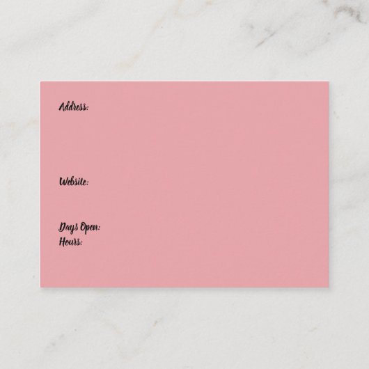 美しいショップデザイン3人の女性が甘やかされている 名刺 (裏面)