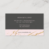 美しいショップピンクラグジュアリー金ゴールドマーブル 名刺 (裏面)