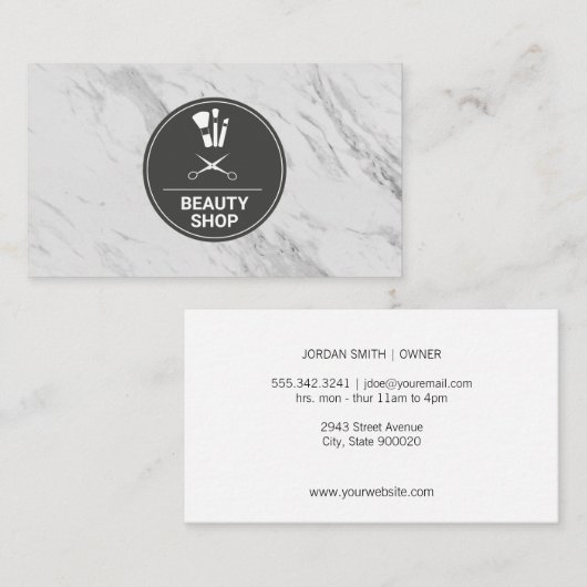 美しいショップマーブルモノグラム名刺 名刺 (正面/裏面)