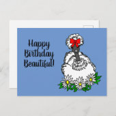 美しいショーガールシルキーちゃん 誕生日おめでとうP ポストカード (正面/裏面)