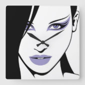 美しいシルエットの柱時計 スクエア壁時計 (正面)