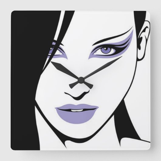 美しいシルエットの柱時計 スクエア壁時計 (正面)