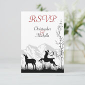 美しいシルエットディアマウンテンウェディングRSVP 出欠カード (スタンド正面)