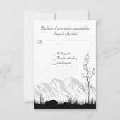 美しいシルエットディアマウンテンウェディングRSVP 出欠カード (裏面)