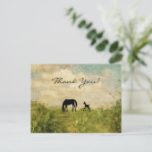 美しいシルエットマーレと馬ありがとう ポストカード (スタンド正面)