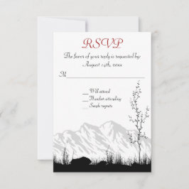 美しいシルエット結婚山 出欠カード